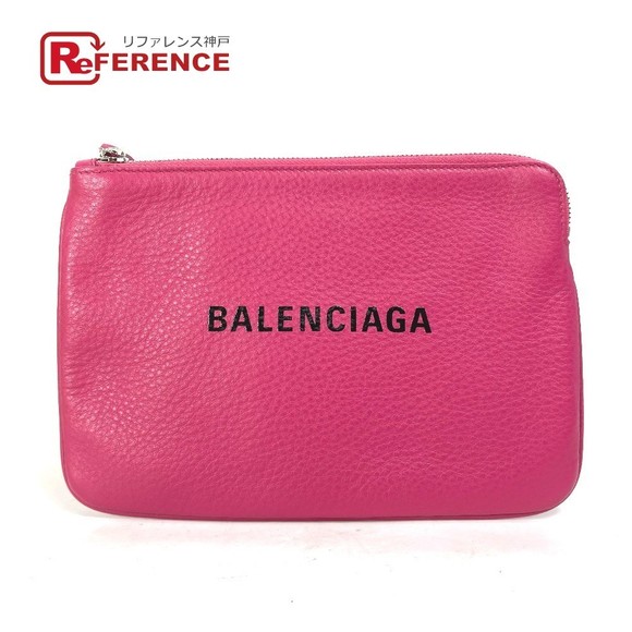 Balenciaga Clutch Bag Leather Pouch Pink - Picture 1 of 9